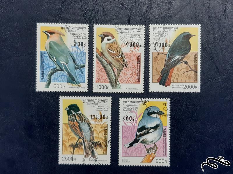 سری تمبر پرندگان  - کامبوج 1997