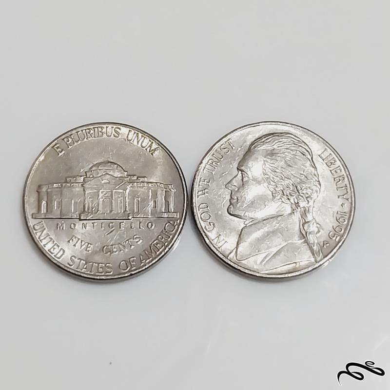 سکه 5 سنت  دلار امریکا در حد بانکی کمیاب