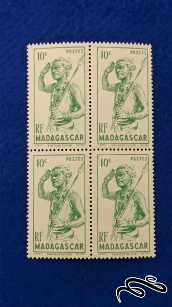 بلوک تمبر قدیمی ماداگاسکار 1946 مهر نخورده