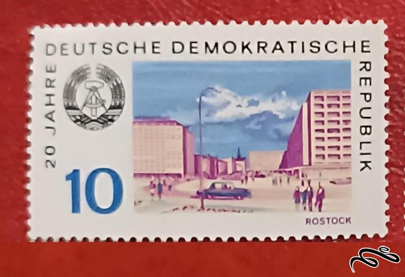 تمبر زیبای باارزش بیستمین سال المان DDR . روستوک (93)8