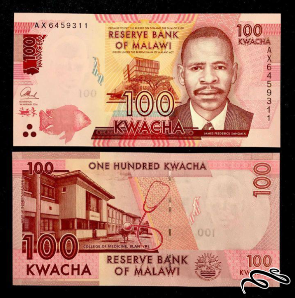 تک برگ بانکی اسکناس 100 کواچا مالاوی