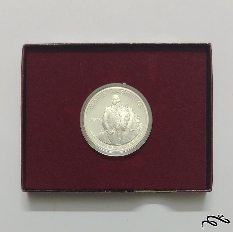 سکه نقره یادبود جرج واشنگتن آمریکا 1982