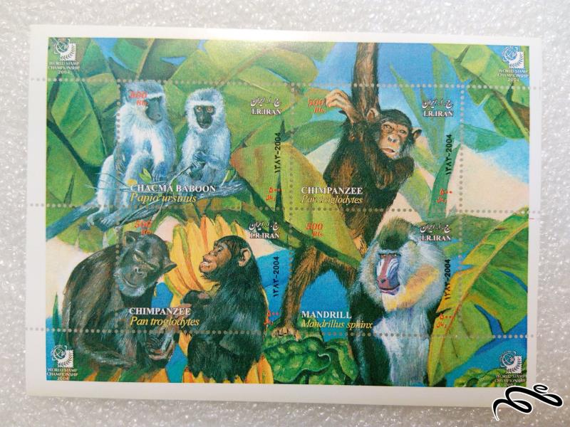 مینی شیت زیبای 1383 خانواده میمونها.شامپانزه ها (03)+