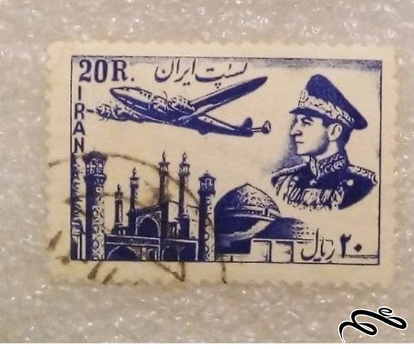 تمبر باارزش 20 ریال پهلوی پست هوایی (96)8