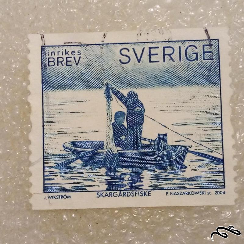 تمبر باارزش BREV سوئد 2004 بدون مبلغ و 2 طرف بیدندانه.ماهیگیری.باطله (93)5