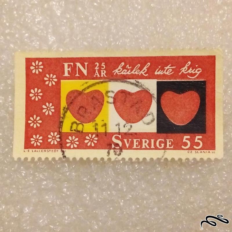 تمبر زیبای باارزش 1970 سوئد . عشق . باطله (93)3