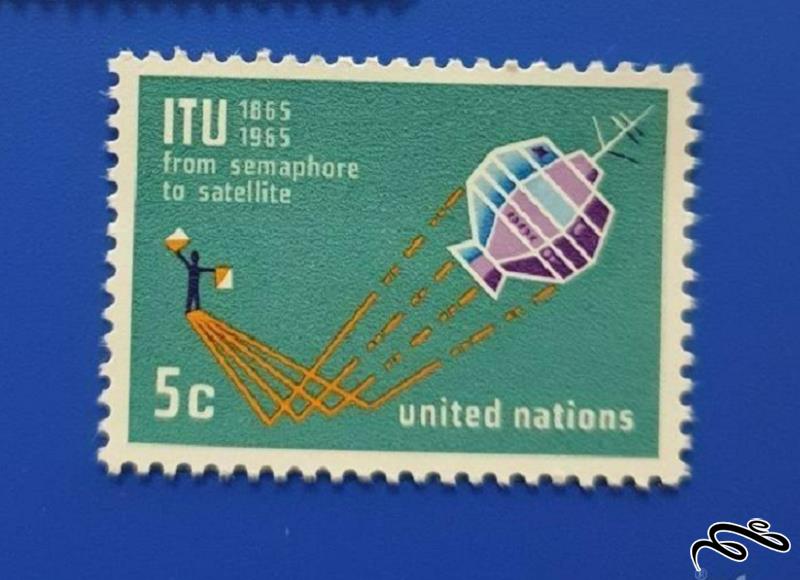تمبر باارزش 1965 سازمان ملل The 100th Anniversary of I.T.U نیویورک (90)3