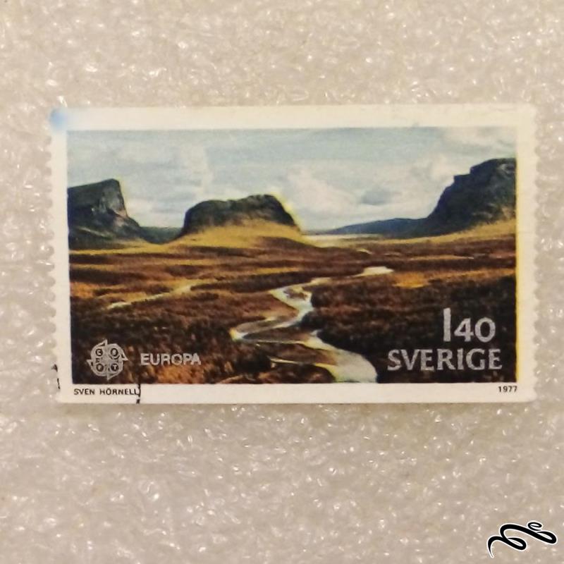 تمبر زیبای باارزش 1977 سوئد . اروپا (93)2