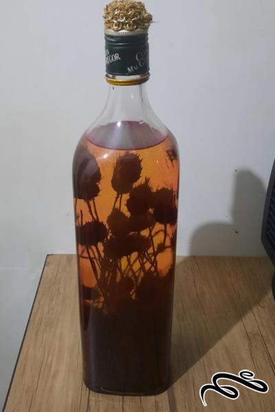 بطری دکوری روغن بادام بسیار قدیمی
