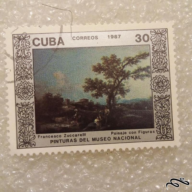 تمبر زیبای باارزش قدیمی ۱۹۸۷ کوبا . تابلویی (۹۲)۳