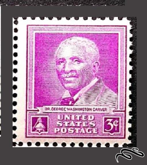 تمبر قدیمی باارزش ۳ سنت ۱۹۴۸ امریکا . واشنگتن کارور (۹۴)۲+