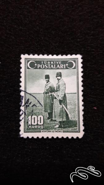 تمبر خارجی کلاسیک و قدیمی آتاتورک ترکیه سال 1943