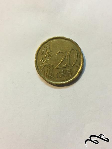 سکه خارجی ٢٠ سنت واحد پول اروپا یورو  از کشور قبرس