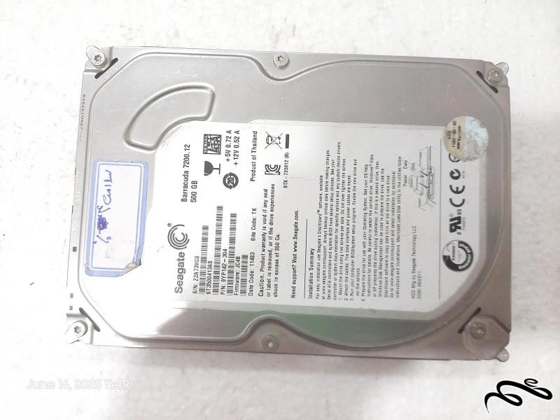 هارد Seagate ST3500413AS 500GB ساتا معیوب