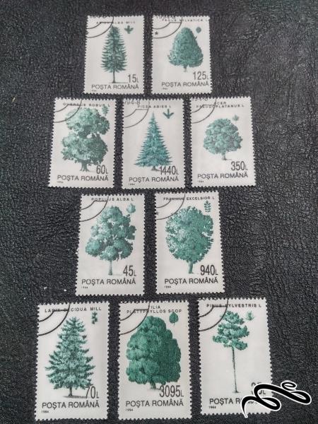 سری درختان با مهر تجاری چاپ رومانی