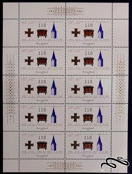 1200مین سالگرد اسقف پادربورن paderborn diocese / المان 1999 / شیت 10تمبری