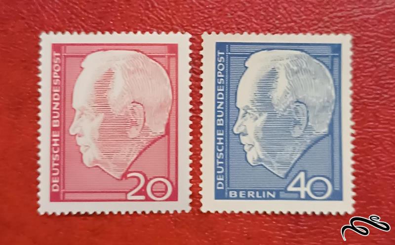 2 تمبر زیبای باارزش قدیمی دومین صدراعظم المان . هاینریش لوپکه (92)3