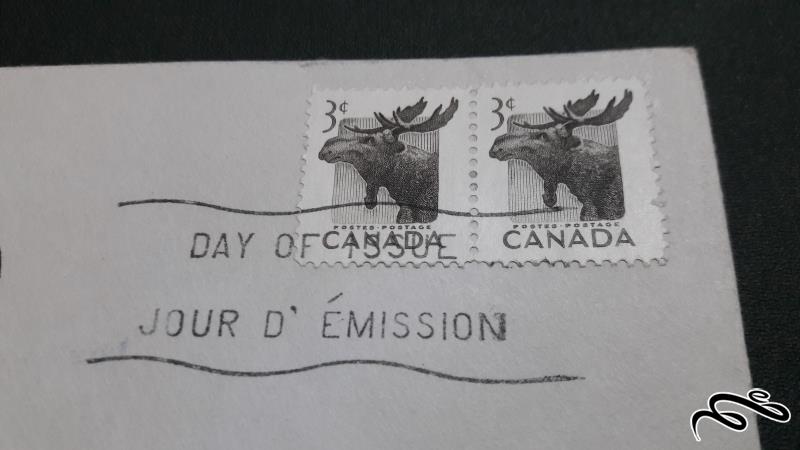 پاکت تمبر مهر روز کلاسیک و قدیمی کانادا سال 1953