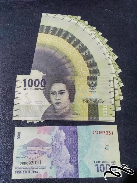10 برگ 1000 روپیه اندونزی  2016 بانکی و بسیار زیبا ویژه همکار