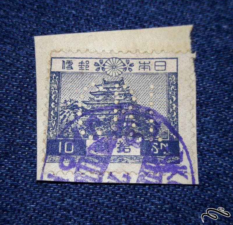 تمبر قدیمی کلاسیک و ارزشمند بریده از پاکت ژاپن