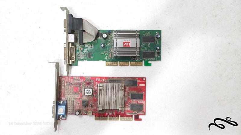 دو عدد کارت گرافیک قدیمی معیوب AGP