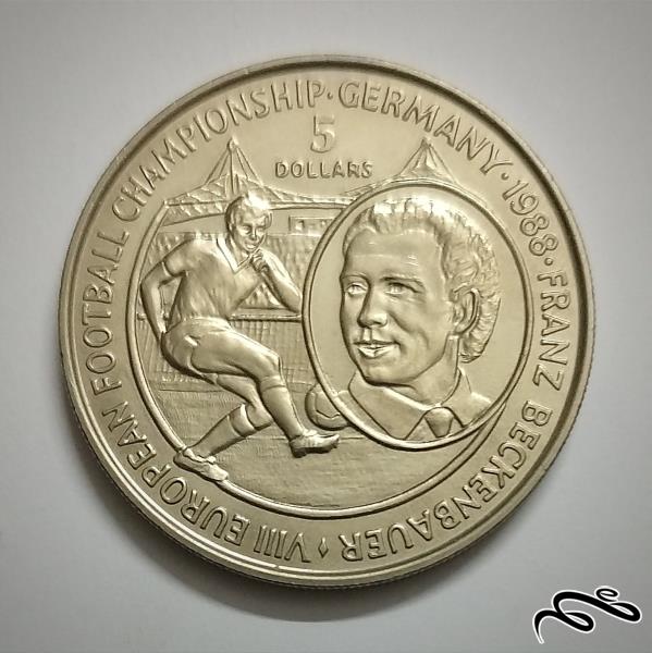 سکه 5 دلار یادبود کشور نیوهه 1988