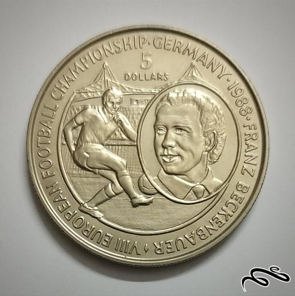 سکه 5 دلار یادبود کشور نیووی 1988