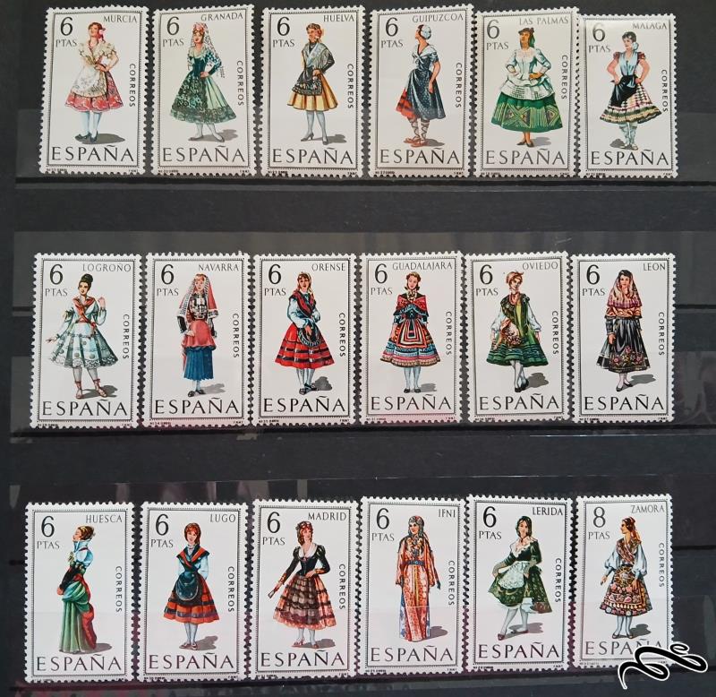 لباس های محلی / اسپانیا / ۱۸ قطعه / بدون تکرار