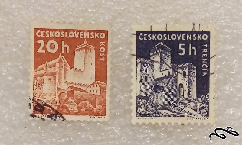 2 تمبر زیبا و باارزش قدیمی چکسلواکی .باطله (95)0