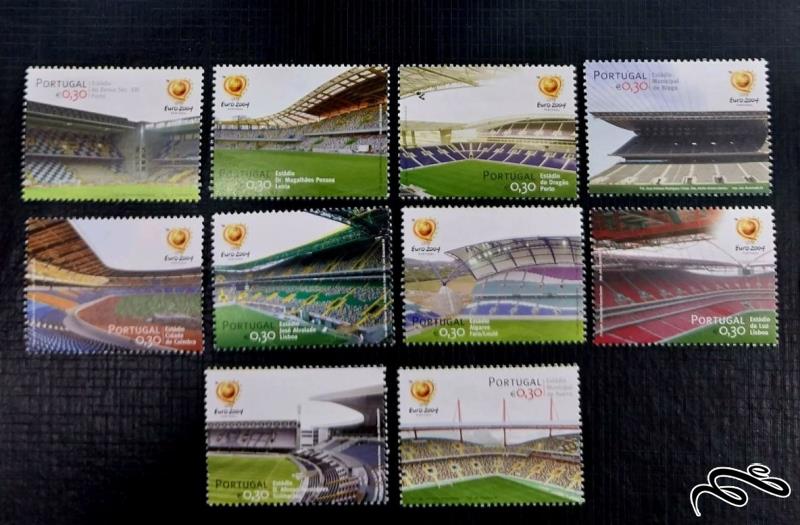 پرتغال۲۰۰۴ ارزش اسمی تمبرها(یورو)  استادیوم های یورو۲۰۰۴