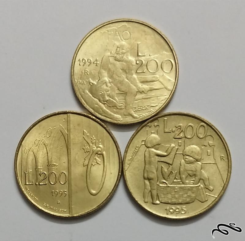ست سکه های 200 لیره یادبودی سان مارینو