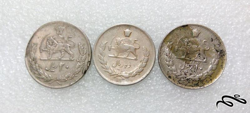 3 سکه زیبای 10و 20 ریال 2537و1348و1354 پهلوی (4)466