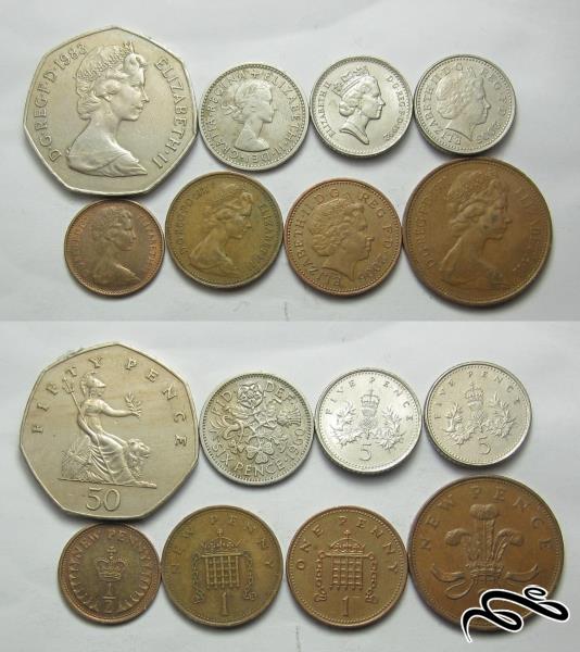 مجموعه سکه های قدیمی انگلستان (ملکه الیزابت دوم)