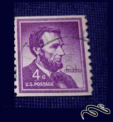 تمبر باارزش قدیمی و کلاسیک ۴ سنت امریکا . لینکولن . باطله (۹۴)۴