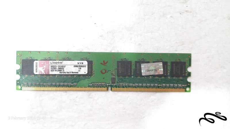 رم کینگستون DDR2 ظرفیت 512MB باس 677