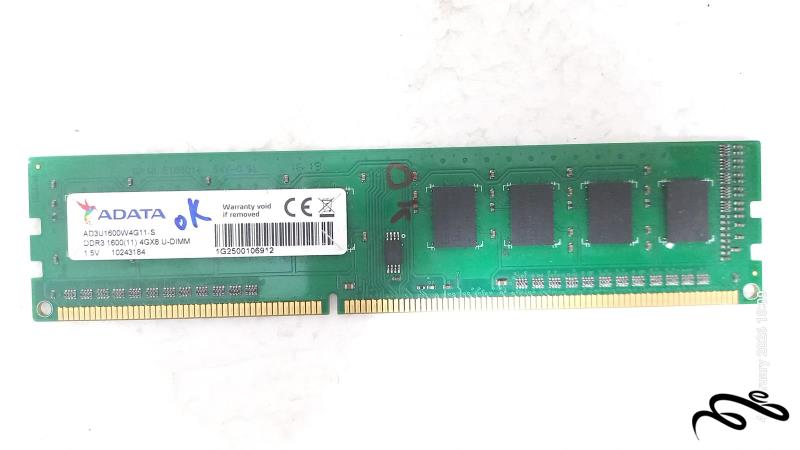 رم ADATA ظرفیت 4 گیگابایت DDR3 باس 1600