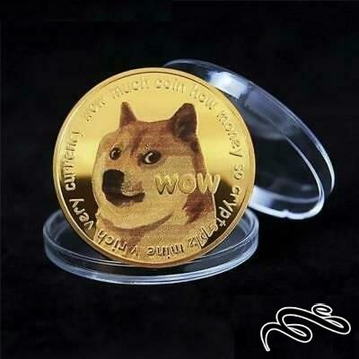 سکه رنگی روکش طلا بسیار زیبا دوج کوین dogecoin