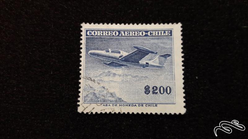 تمبر خارجی کلاسیک و قدیمی هواپیمایی شیلی