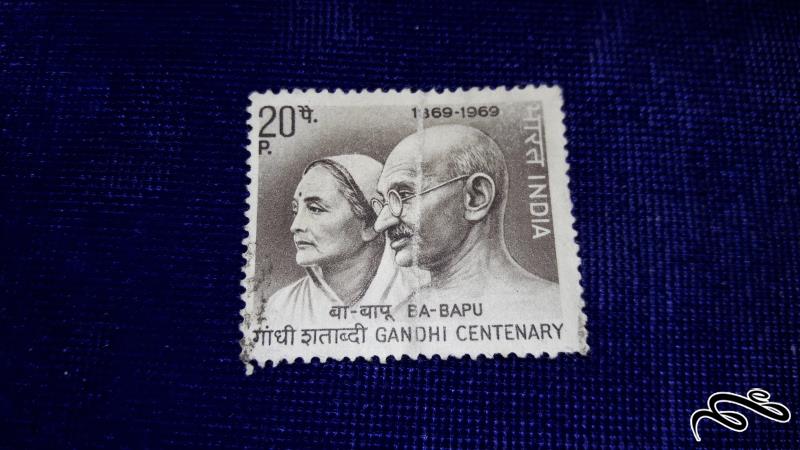 تمبر خارجی کلاسیک هند مهاتما گاندی