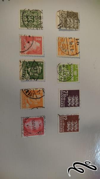ست ده  تایی تمبر از کشور دانمارک