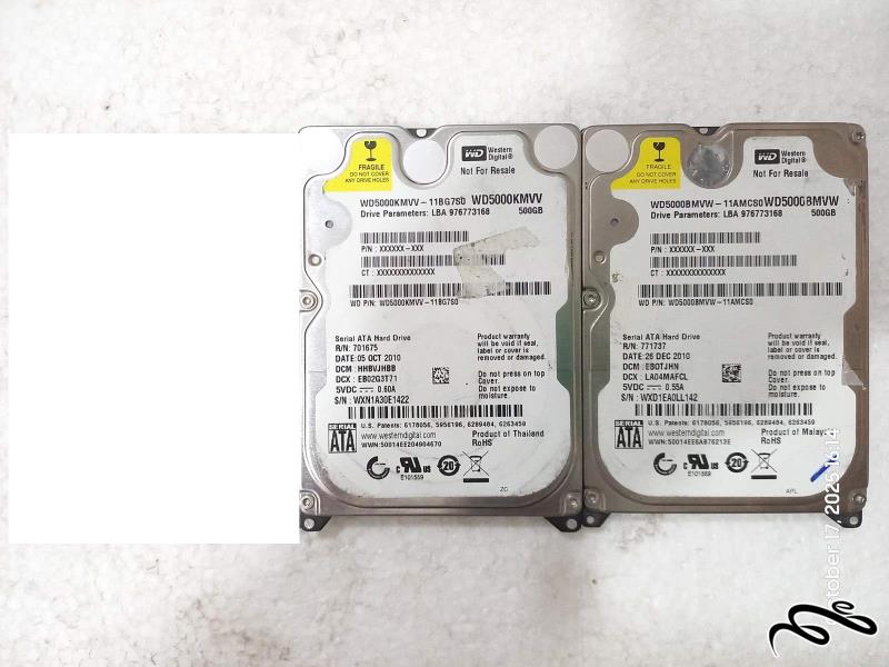 انواع هارد لپ تاپی 500GB بدون برد