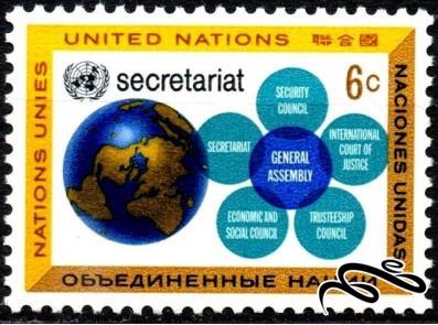 تمبر U.N. Secretariat باارزش 1968 سازمان ملل نیویورک (94)3+