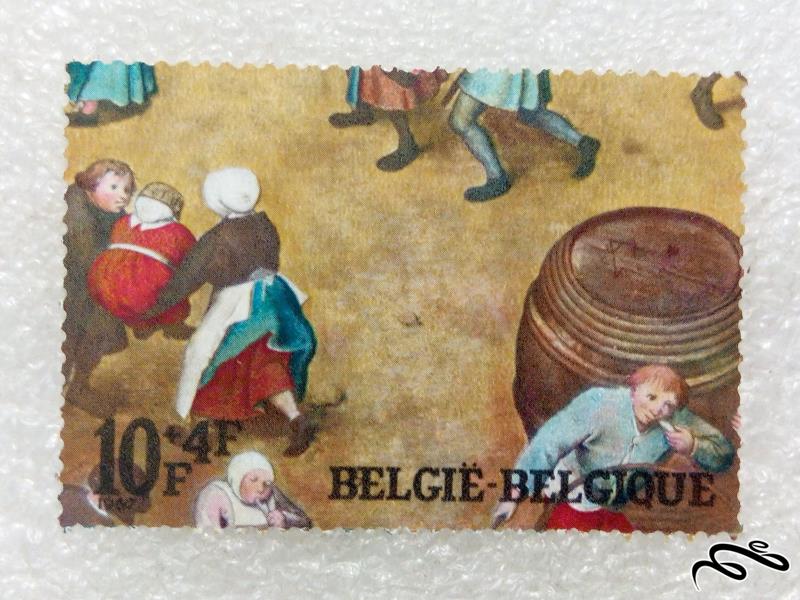 تمبر یادگاری 1967  تابلویی بلژیک بازیهای قدیمی (98)7+F