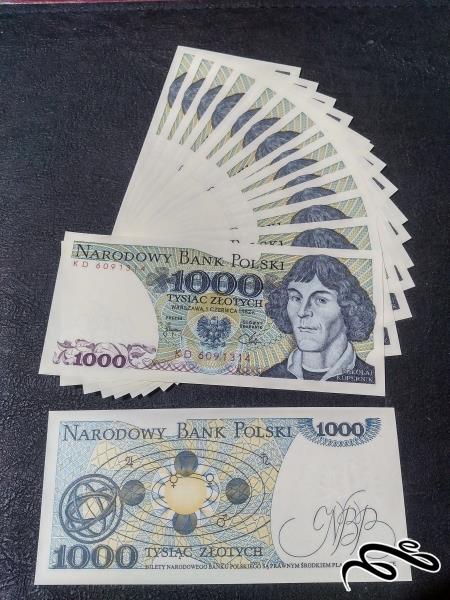 10 برگ 1000 ژلوتی لهستان   1982 بانکی و بسیار زیبا ویژه همکار