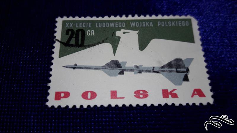 تمبر خارجی قدیمی و کلاسیک موشک پدافند هوایی لهستان