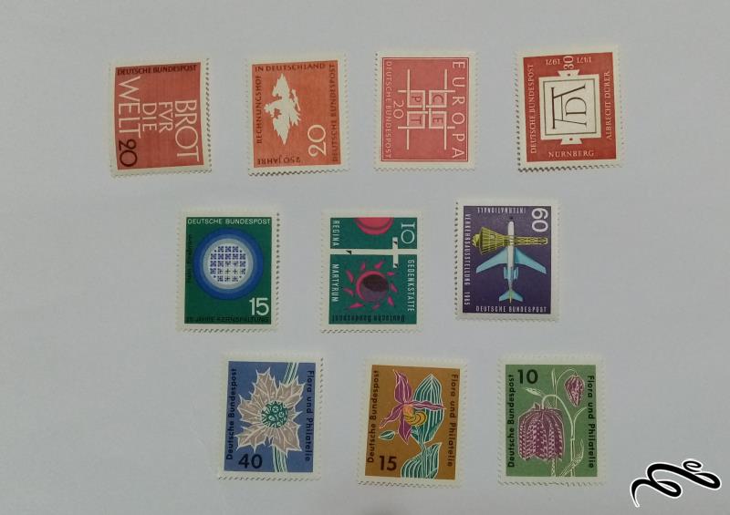 10 عدد تمبر نو و با چسب آلمان (670)