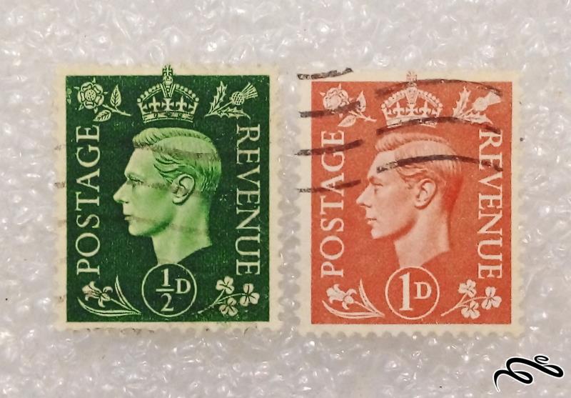 2 تمبر زیبا و ارزشمند قدیمی انگلیس . جرج (95)2