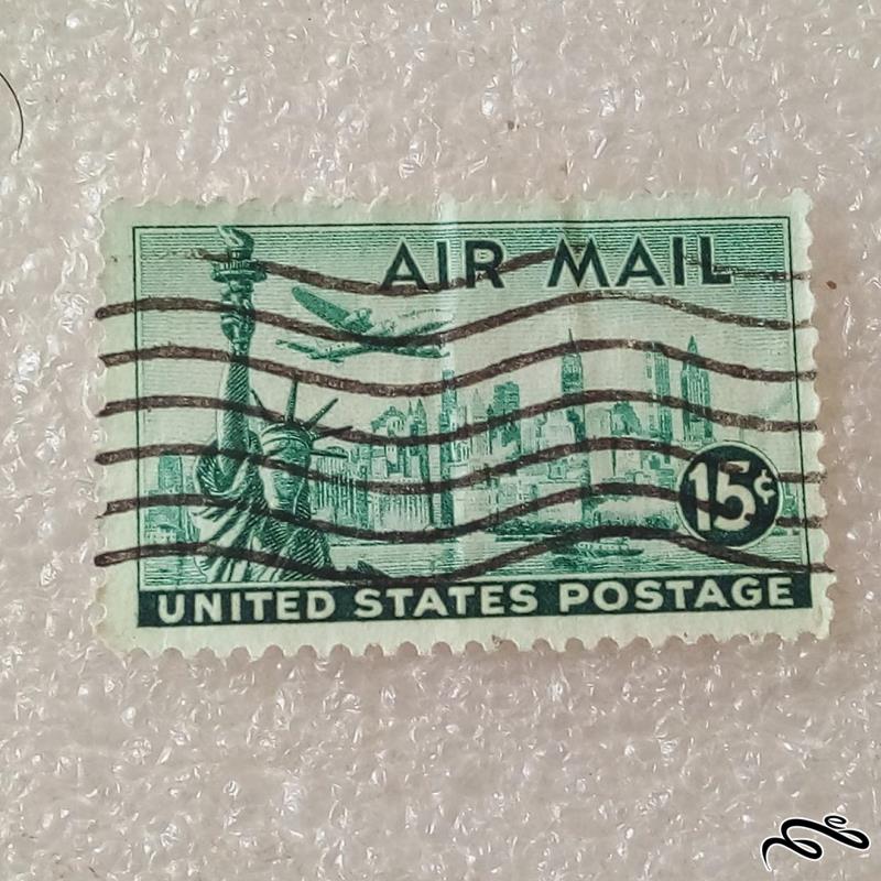 تمبر امریکا USA پست هوایی ۱۵ سنت باطله (۹۰)۵