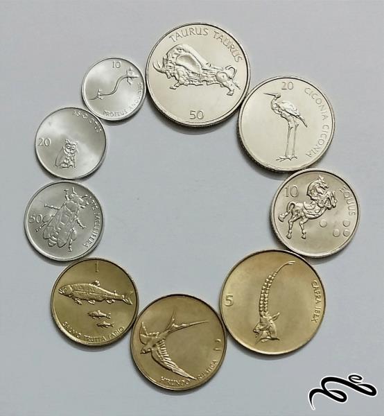 ست کامل سکه های اسلونی