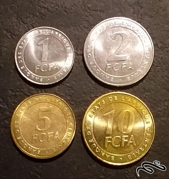 ست 4 تایی سکه های آفریقای مرکزی 2006